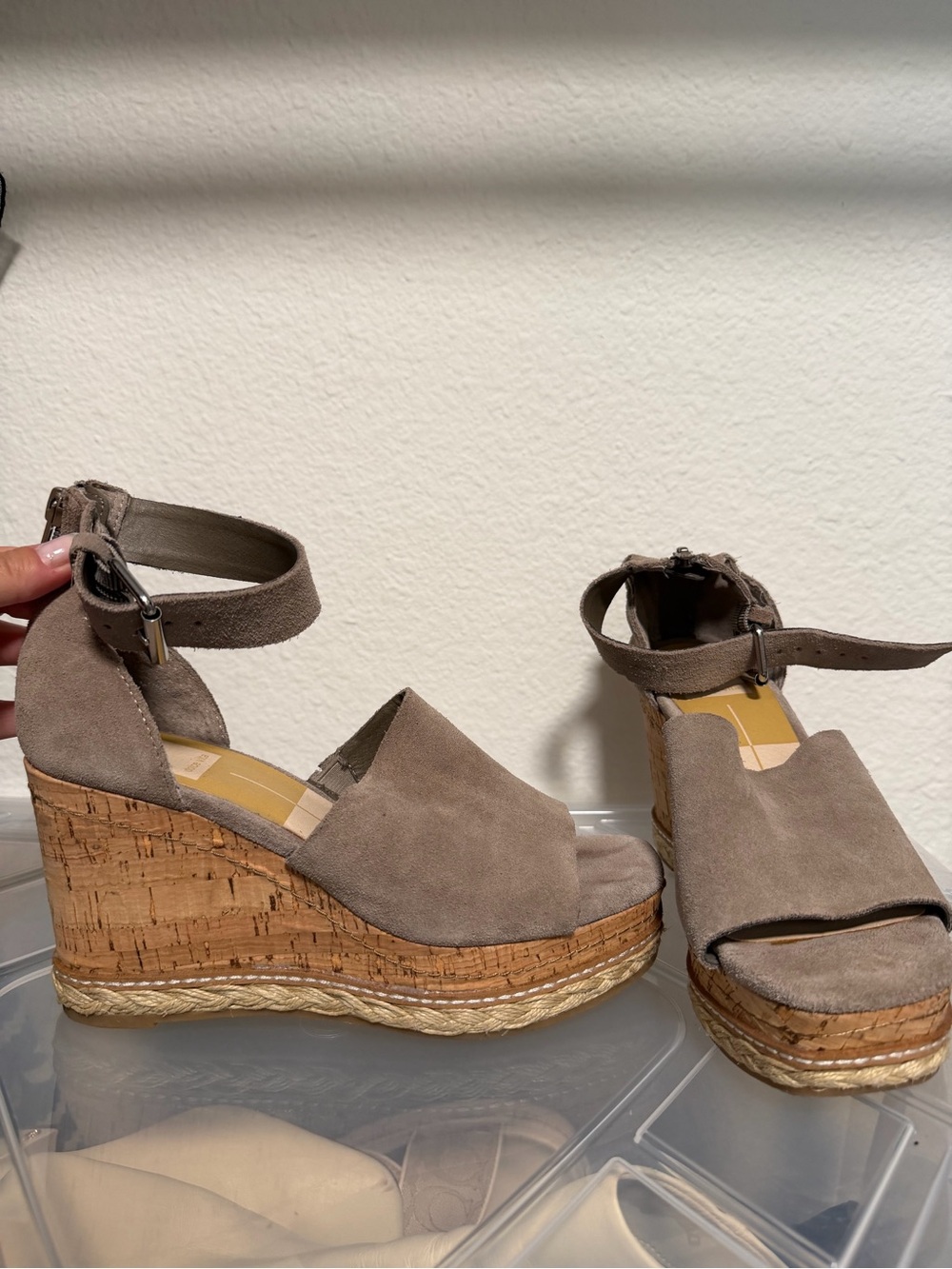 Dolce Vita Taupe Suede Wedge